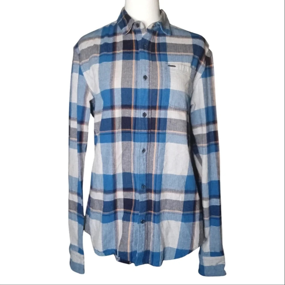 Scotch & Soda Regular Fit Herringbone Check Plaid Flannel Shirt Size Medium - Picture 1 of 7